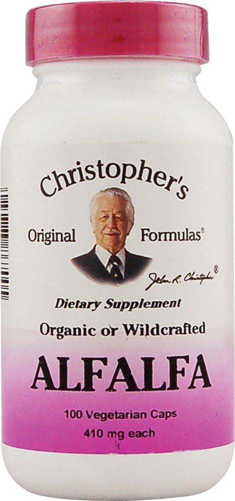 Christophers Alfalfa - 410 mg - 100 vegetariska kapslar