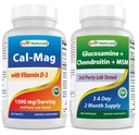 Bästa Naturals Calcium Magnesium med vitamin D3 1500mg & Glukosamin Chondroitin och MSM