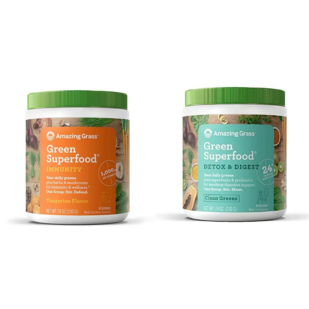 Fantastiska gräsgröna Blend Superfood Powder för Immune Support + Detox & Digest