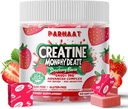 Kreatin Monohydrat Chews Komplex 6400mg för Män & Kvinnor - Avancerad Formel W/L-Taurin + Vitamin B12, Sugar Free Chewable Supplement,60 Strawberry Softchews