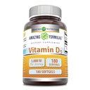 Fantastiska formler Vitamin D3 (Cholecalciferol) Supplement | 5000 IE per portion | 180 Softgels | Non-GMO | Gluten-Free | Made in USA