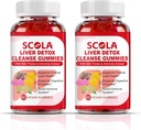 SCOLA Liver Cleanse Detox & Repair Gummies, Liver Support Supplement Inkluderar mjölk Thistle Extract med Silymarin, Dandelion, Chicory Root, Liver Health Supplements, 120 Count