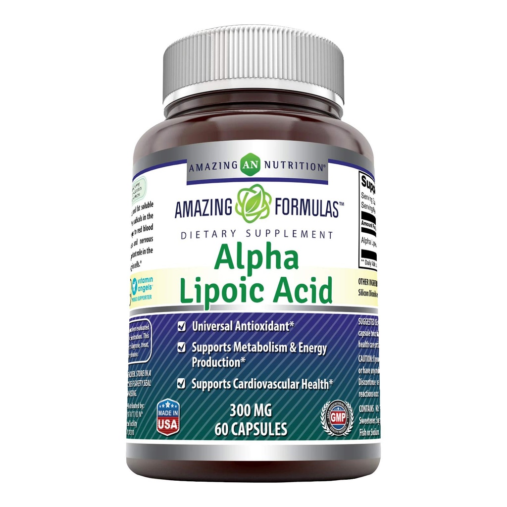 Fantastiska formler Alpha Lipoic Acid 300 mg kapslar Supplement | Non-GMO | Gluten Free | Made in USA (60 greve)