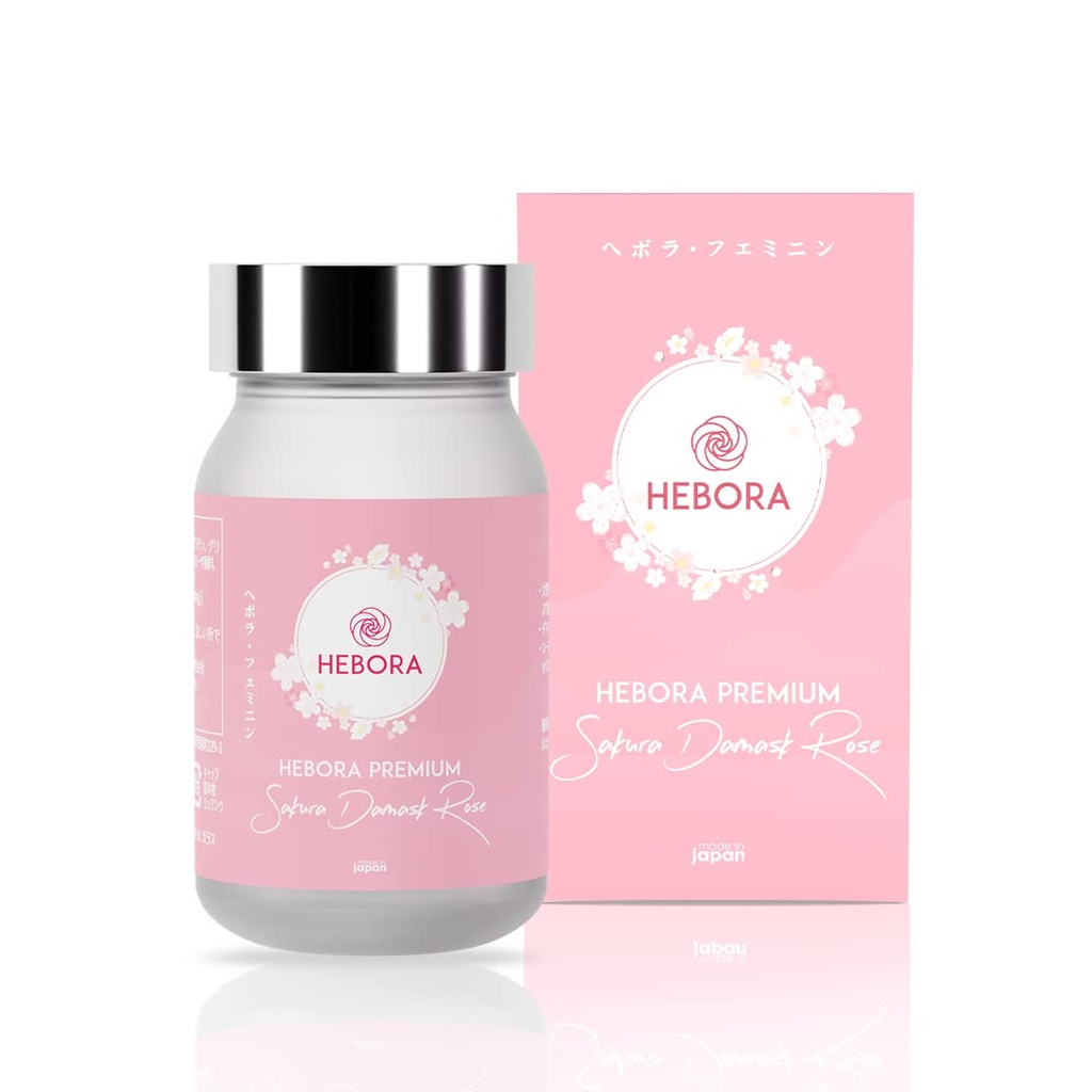 Hebora Premium Sakura Damask Rose Japan - Själv doftande Supplement Body Deoderizing PMS Support New Version 2023