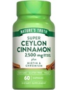 Naturens Sanning Ceylon Cinnamon kapslar | 2500mg | plus Chromium och Biotin | 60 greve | Vegan, icke-GMO & Gluten fri tillägg