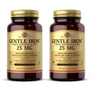 Solgar Gentle Iron (Iron Bisglycinate) 25 mg - 180 Vegetabiliska kapslar, Pack of 2 - Icke-konstiperande, Gentle på magen - Icke-GMO, Gluten Free - 360 Totalt portioner