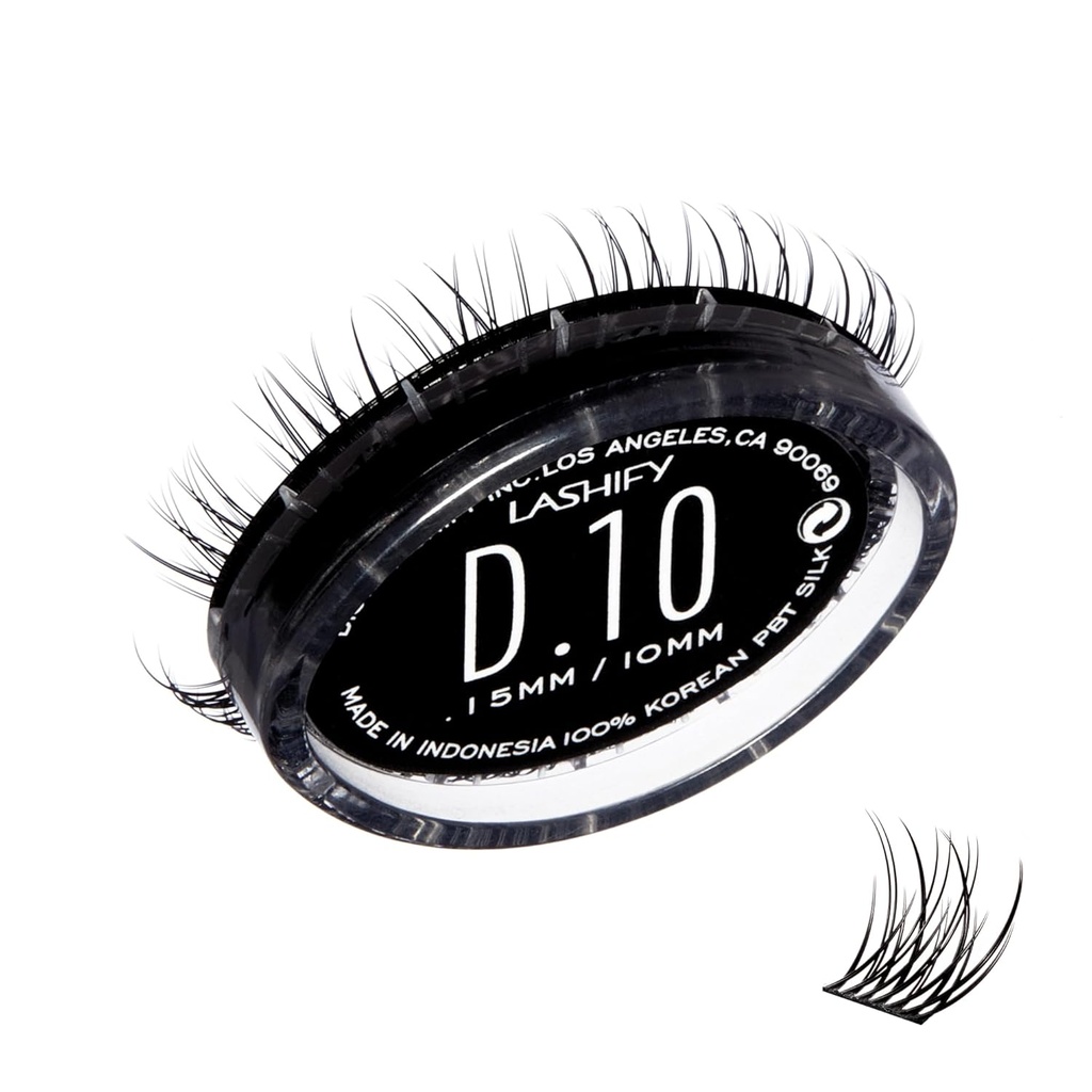 Lashify Drama 10mm Gossamer Eyelash Extensions Refill, Black, Easy DIY False Lashes för en naturlig look
