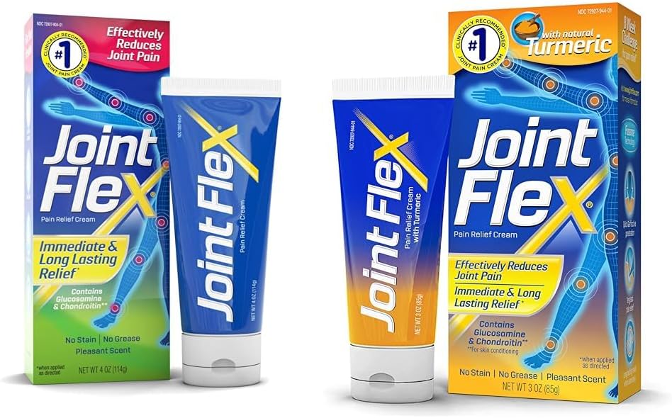 JointFlex artrit smärta Creams, 4 Oz och 3 Oz rör med gurkmeja och fusome leverans