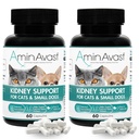 AminAvast Kidney Support Supplement för katter och små hundar, 300mg 2-Pack - Främjar naturlig njurfunktion - Hjälpmedel i hälsa och vitalitet hos åldrande njurar - enkelt administrerad - 60 Sprinkle kapslar