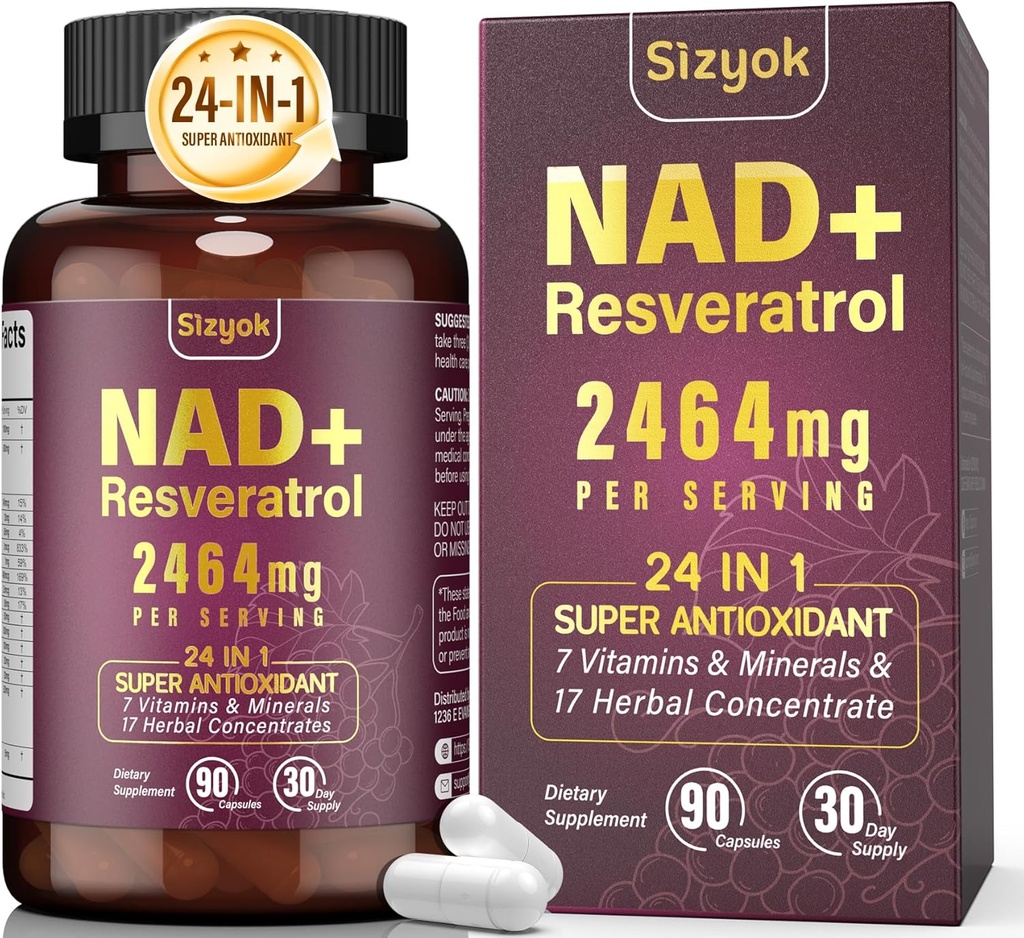 NAD Supplement, Liposomal NAD+ Supplement with Resveratrol, NAD Resveratrol Supplement - Boost NAD+ for Aging Defense, Energy, Focus - Ultra Antioxidant Capsules，32