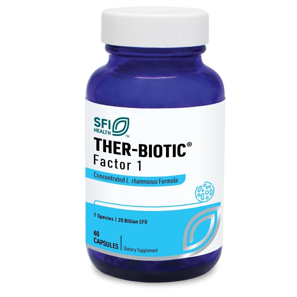 Klaire Labs SFI Health Ther-Biotic Factor 1 Probiotic - Lactobacillus Rhamnosus Single Species Probiotic - 20 miljarder CFU - Gut + Immune Support - L Rhamnosus Probiotics - Hypoallergenic (60 kapslar)