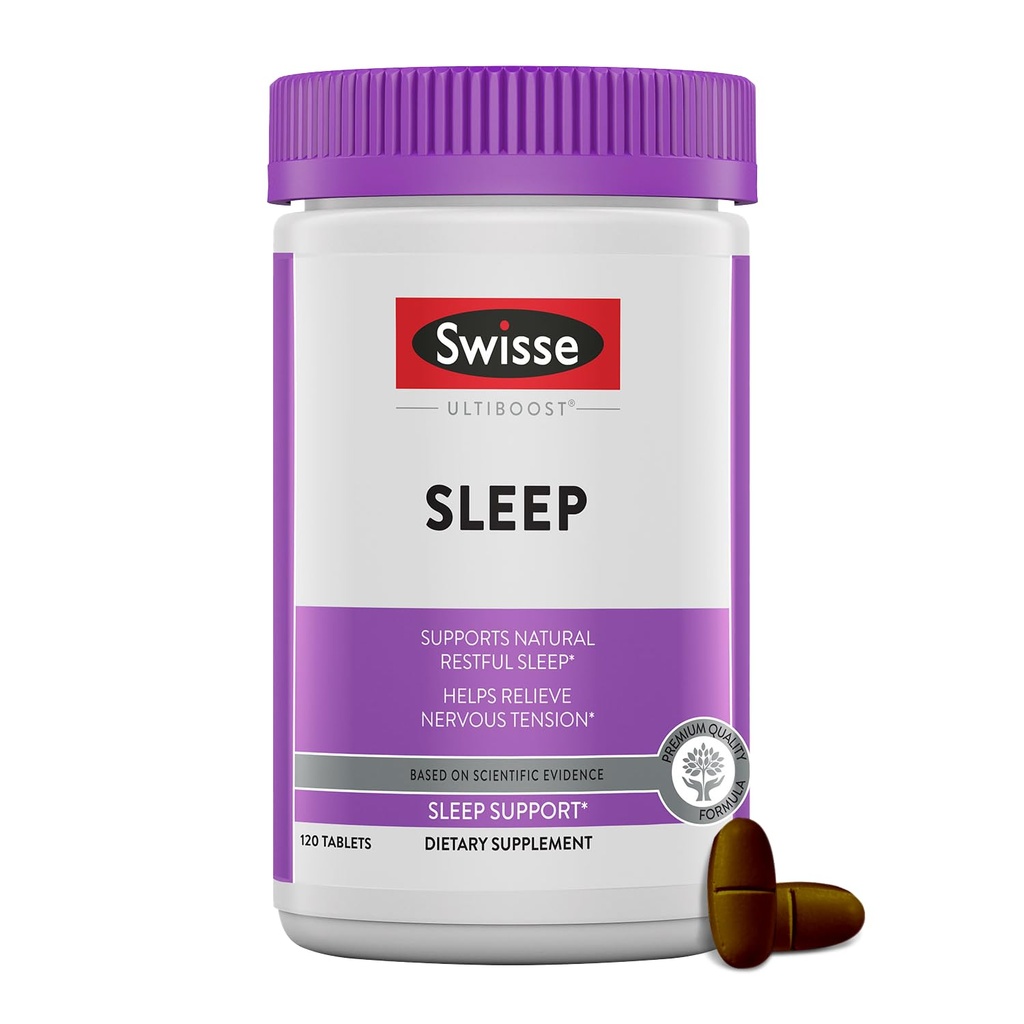 Swisse Sleep Valerian Root Capsules | Valerian Root Extract + Magnesium + Licorice + Hops | Melatonin Free Herbal Sleep Supplement | Hjälper till att lindra nervös spänning | 120 tabletter