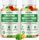 Kreatinmonohydrat Gummies 5g - Kreatin för kvinnor och män - Pre Workout Supplement för muskelstyrka, muskelbyggare, energiökning låg socker Chewable Creatine Gummies 160 Count