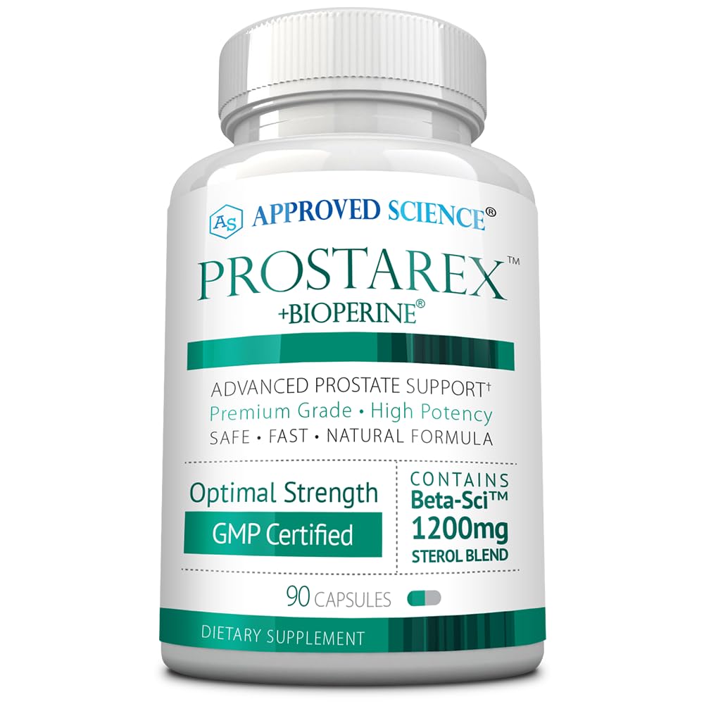 Godkänd vetenskap Prostarex - Prostate Supplement - Saw Palmetto, 1200mg Beta-Sitosterol, Bioperine - 90 kapslar - 1 månads leverans