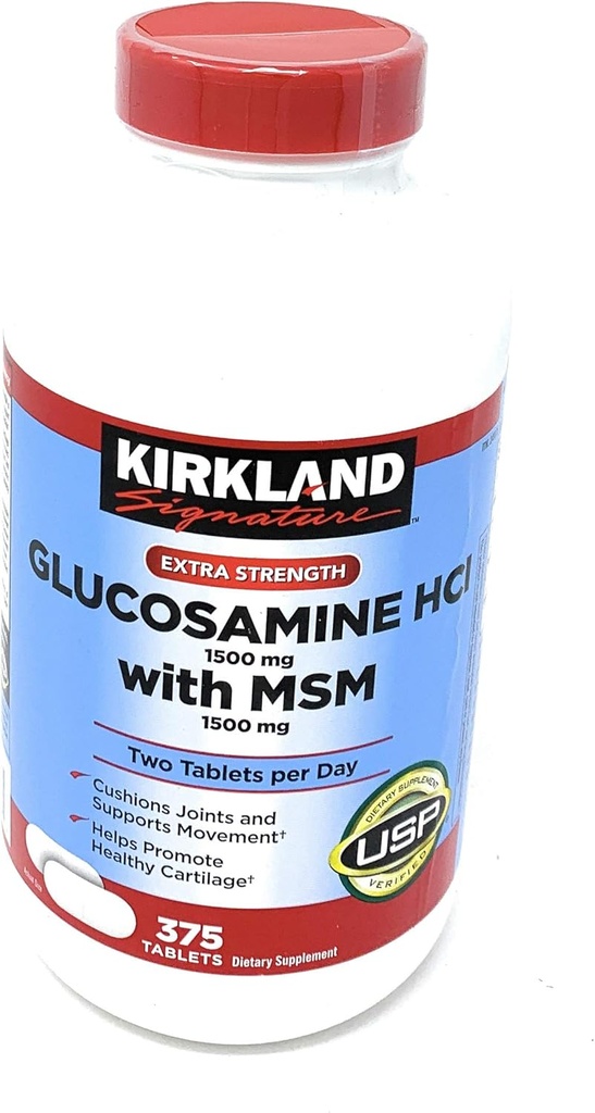 Kirkland Signature Glukosamin med MSM, 375 tabletter (3 Pack)