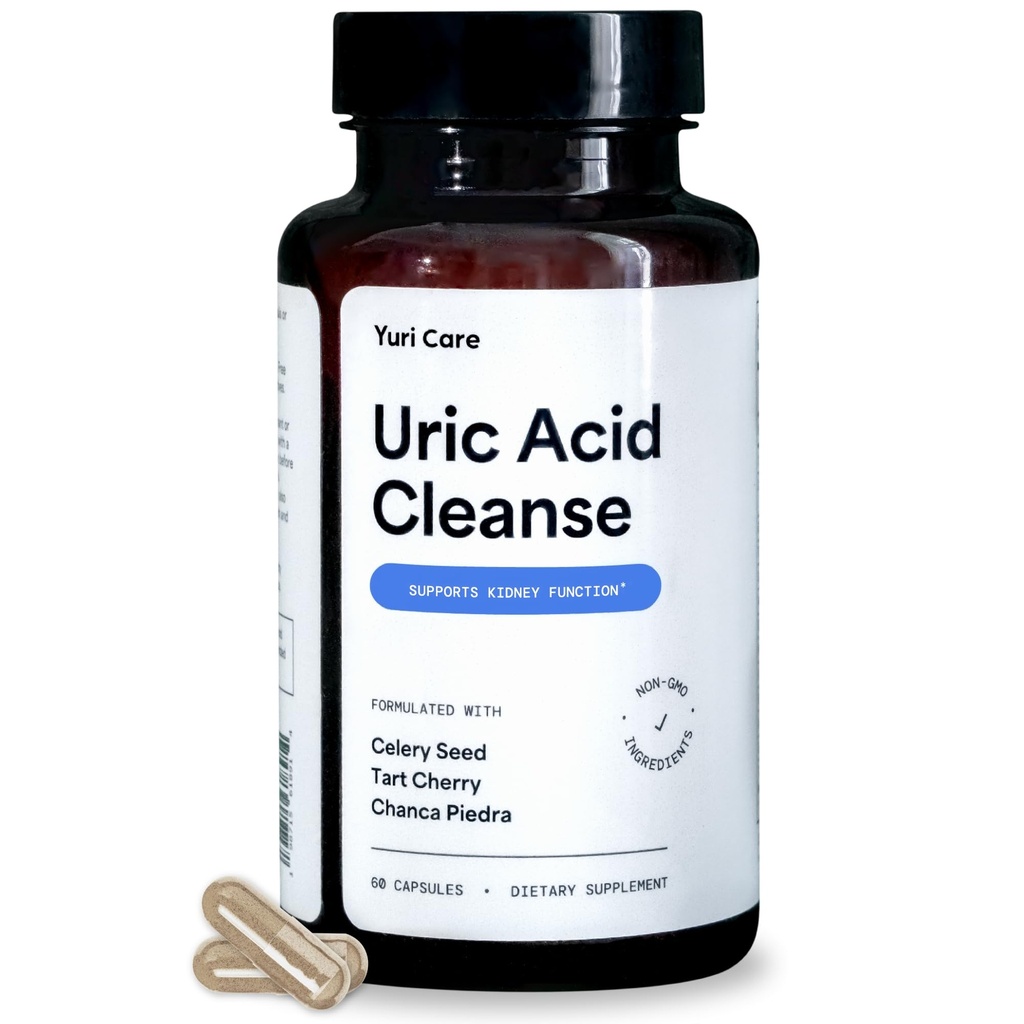 Naturlig urinsyra rengöring med 2000mg Celery Seed, 1000mg Chanca Piedra, granatäpple extrakt, Tart Cherry Extract Capsules - njur rengör detox och reparation för urinsyra Flush