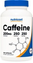 Nutricost koffeinpiller, 200 mg per portion (250 caps)