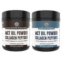 Vänsterkustprestanda Chocolate MCT Oil Powder & Collagen Peptides, 1lb + Unflavored MCT Oil Powder & Collagen Peptides, 1lb