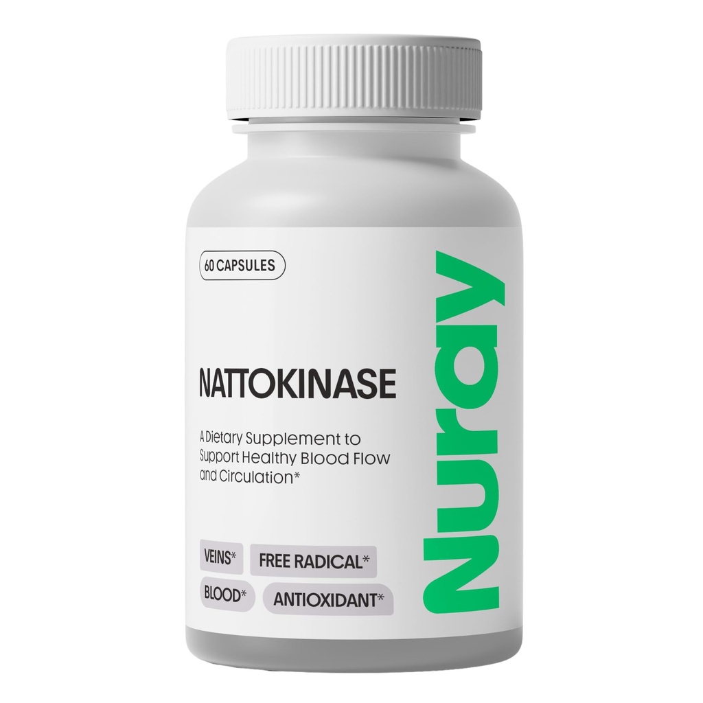 Nuray Nattokinase 150 mg, 20,000 FU per Serving – Supports Healthy Circulation and Vascular Function, 60 Vegetarian Capsules