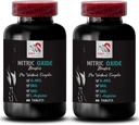Kväveoxidtillskott för män - NITRIC OXIDE BOOSTER - L-Arginin, Styrka stöd, Uthållighet booster, Träningstillskott, Kraftformel, Energiblandning, Utbildning fokus 2 flaska 120 tabletter