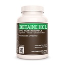 Remedy's Nutrition Betaine HCL (Hydrochloride) | 1000 mg, 60 kapslar Dietary Supplement | Tvåmånaders Supply | Innehåller också Calciumkarbonat, Papain & Bromelain