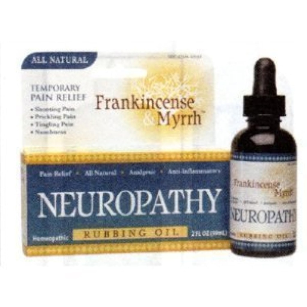Frankincense & Myrrh Neuropathy Rubbing Oil 2 oz. (Pack of 2) Förpackning kan variera