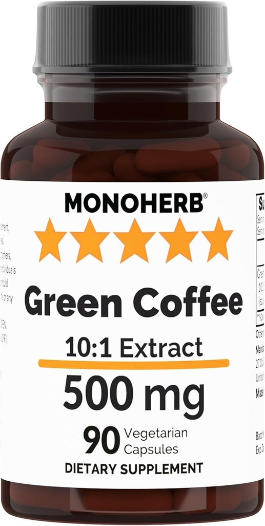MONOHERB Green Coffee Extract 500 mg - 90 vegetariska kapslar