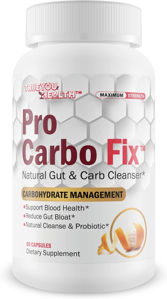 Pro Carbo Fix - Natural Gut & Carb Cleanse Supplement - Plant Based Formel w / Probiotics - Stöd Digestive Health & Blood Health - Hjälp Flush Carbs & Toxins - Främja Regularity & Reduced Gut Bloat