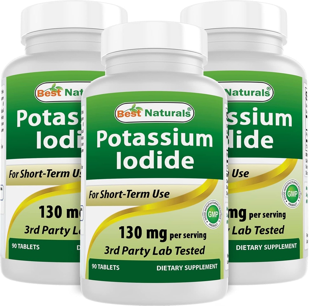 Bästa naturliga kaliumjodid 130 mg per portion - Kosttillskott, 90 tabletter (3)