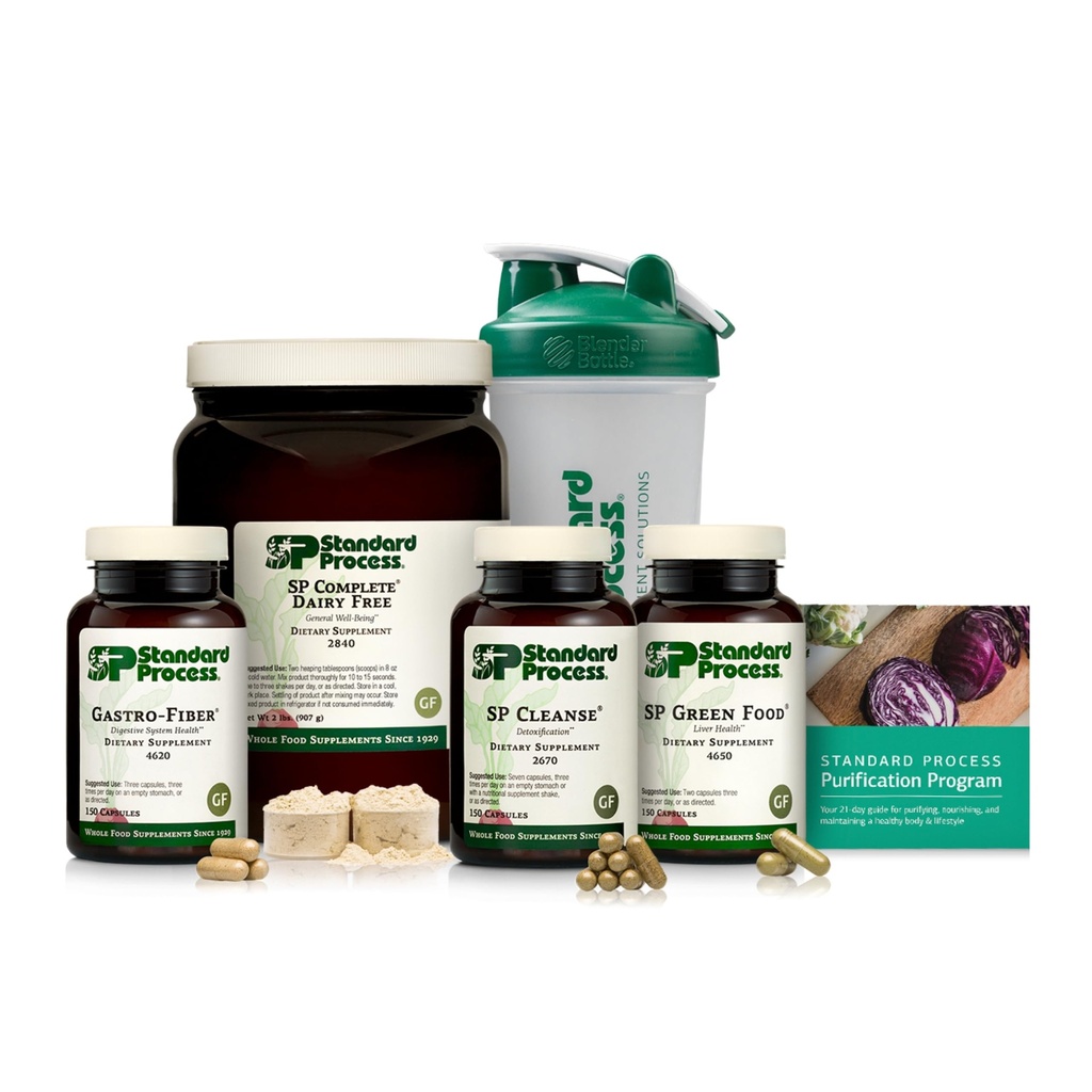 Standard Process Purification Product Kit with SP Complete Dairy Free and Gastro Fiber - 21-Day Detox for Healthy Body Maintenance - Vegan, Gluten-Free & Non-Dairy - 1 Kit