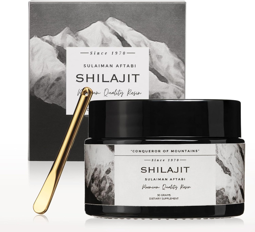 Himalayan Sundried Shilajit | Sulaiman Aftabi | Sedan 1970 | 100% Pure Gold Grade Resin med Fulvic Acid & 85+ Trace Minerals | Hormon Balance, Energy & Focus | 30 Grams | 2 Månadsförsörjning