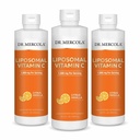Dr Mercola Liquid Liposomal Vitamin C - Antioxidant & Immune Support Supplement - Inkluderar vitamin E - GMO-Free, Gluten-Free & Soy-Free - Citrus Vanilla Flavor - 450 ml (30 portioner) - 3 Pack