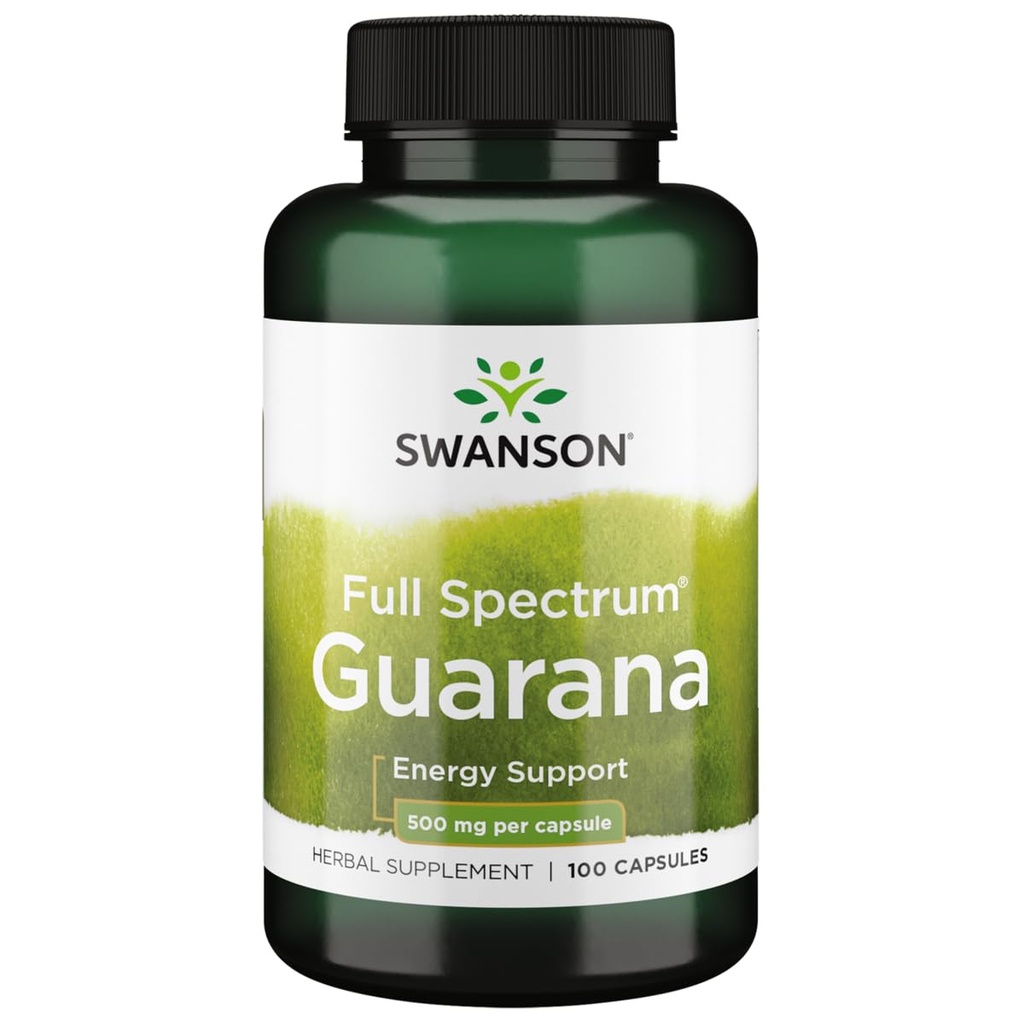 Swanson Guarana 500 Milligram 100 kapslar