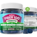 Fiber Gummies for Adults, Sugar Free 10g Prebiotic Fiber Supplement med Digestive Enzymes, Probiotics & 100mg Betaine för Digestive & Gut Health och Regulate Bowel Movement, Vegan, Gelatin Free, 60ct
