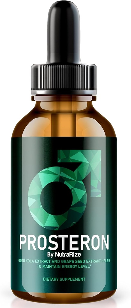 NutraRize Prosteron Drops, All-Natural Prostate Health Supplement, Premium Vitamin för att stödja hälsosam cirkulation, officiella Prosteron Formel Reviews (30 portioner)