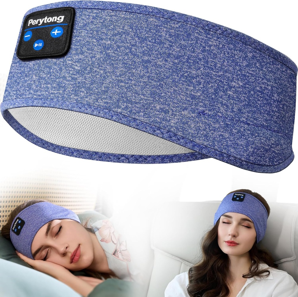 Perytong Sleep Headphones, Bluetooth Sports Headband Headphones with Ultra-Thin HD Stereo Speakers Perfect for Sleeping,Workout,Jogging,Yoga,Insomnia, Air Travel, Meditation