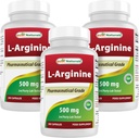 Bästa naturliga L-arginin 500mg 250 kapslar (250 greve av 3)