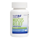 HealthA2Z® Mucus Relief | Guaifenesin 400mg | Omedelbar frisättning Expectorant | Chest Congestion & Mucus Relief | 150 tabletter