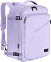 MATEIN Carry på ryggsäck för kvinnor, 40L Heavy Duty Travel Backpack Airplane godkänd, Expandable Simple Fashion Daypack, Frequent Traveler Gifts, Light Purple