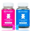 BEARVANA Top & Peach Support Combo Pack Gummies för kvinnor | 9 Herbal Extracts inklusive Fenugreek, Maca & Fennel | Vitaminer | Berry Flavor | 2-Pack (120 Gummies)