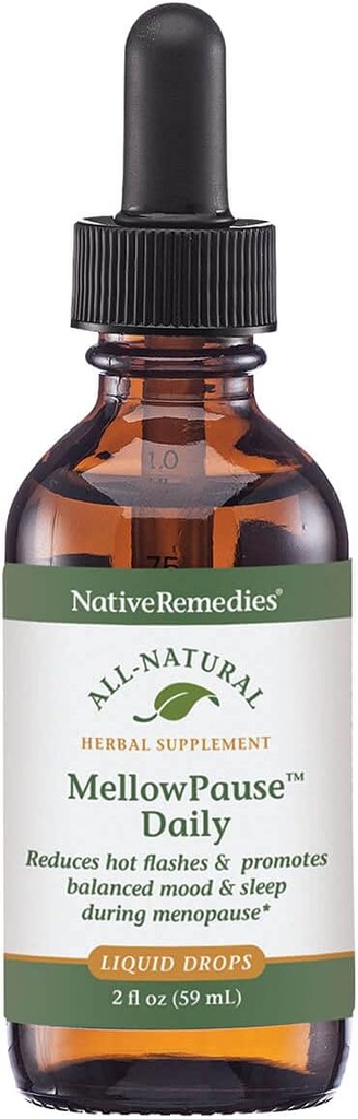 Native Remedies MellowPause - Naturlig homeopatisk formel hjälper till att minska heta blinkar, humörsvängningar, sömnlöshet och nattsvett