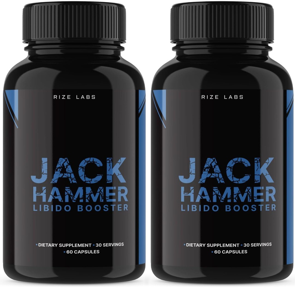 Rize labs - Jack Hammer Libido Booster Supplement för män, kraftfull all naturlig formel för att förbättra prestanda (120 kapslar)