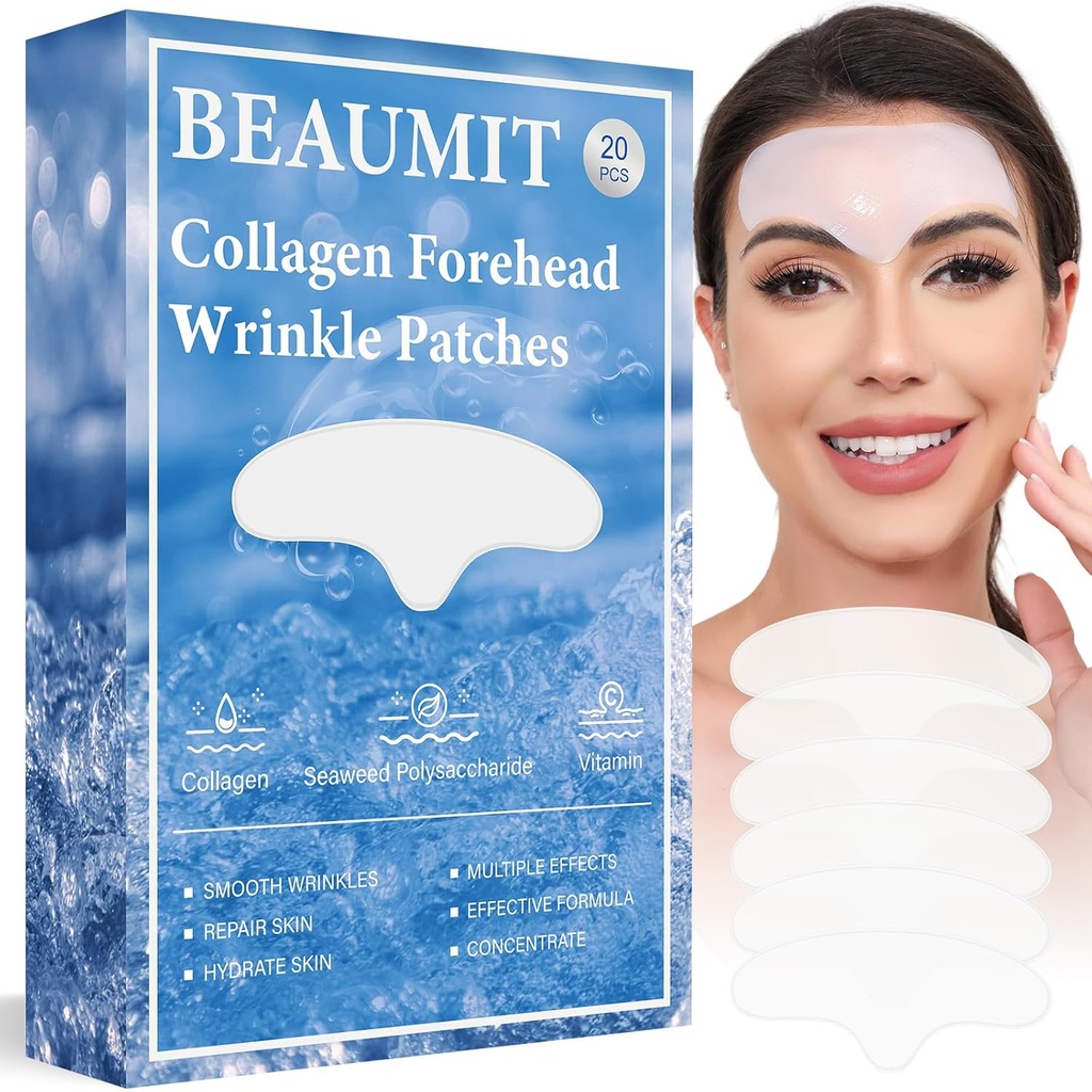Okela Forehead Wrinkle Patches Övernattning 20 st med Collagen, Anti Wrinkle Patches, Forehead Wrinkles Beauty Treatment