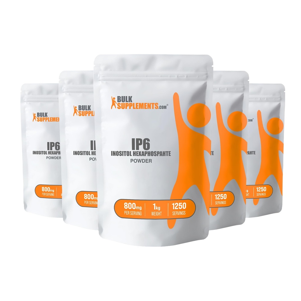 BulkSupplements.com IP6 Powder - Inositol Hexaphosphate, IP6 Supplement - Inositol Supplement för Immune Support, Gluten Free, 800mg per portion, 5kg (11 lbs) (Pack of 5)