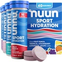 Nuun Sport Electrolyte tabletter med Magnesium, Calcium, kalium, klorid och natrium, Gluten Free & Vegan, blandade smaker, 4 Pack (40 portioner totalt)