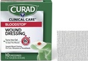 CURAD BloodStop® Wound Dressing | 1 "x 1" | Hemostatic Gauze hjälper till att sluta blöda snabbt | För skär, abrasioner eller näsblod | 10 Greve