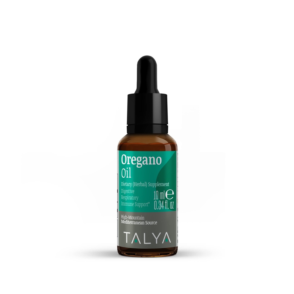 TALYA Oregano Oil 0.34 fl.oz | Oil of Oregano Liquid | Immune Support, High Carvacrol, Digestive Health | Icke-GMO | Vegan | Medelhavet Oregano
