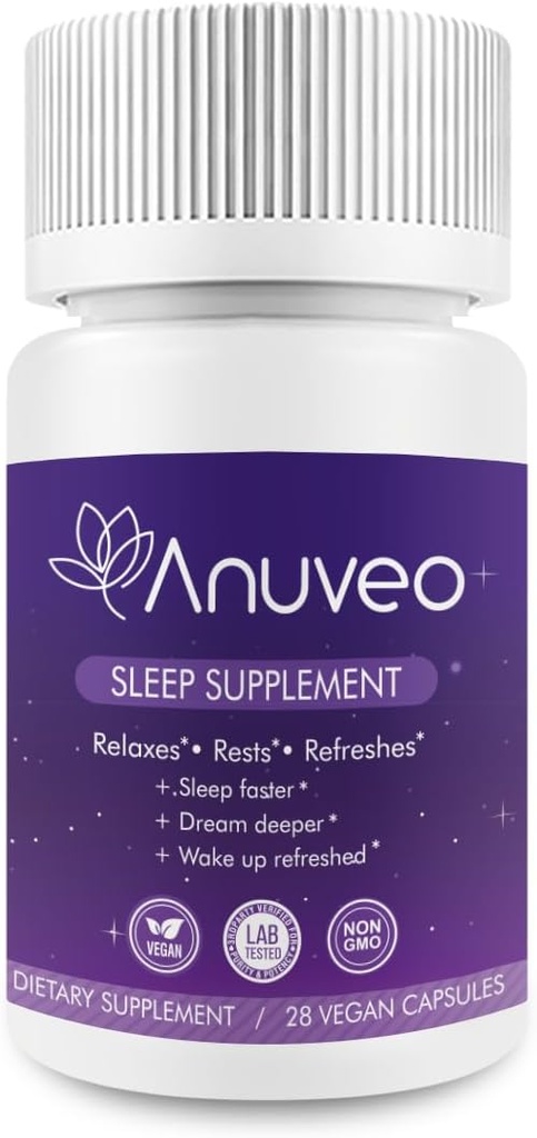 Natural Sleep Aid | Non-Habit Forming | Herbal Sleep Supplement för bättre sömn med Valerian, Melatonin, Magnesium och Ashwagandha | Sovande piller för vuxna (28 Vegan Capsules)