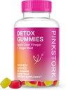 Pink Stork Detox Gummies, Apple Cider Vinegar Gummies med Ginger för att hjälpa till att stödja uppblåsthet, Gut Health och Digestion, Chewable ACV Gummies - 44 Count, 1 pack, 0,3 pund