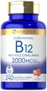 Carlyle B12 Vitamin 2000 mcg | 240 Fast Dissolve Tablets | Sublingual Methylcobalamin | Berry Flavor | Vegetarian, Non-GMO & Gluten Free Supplement